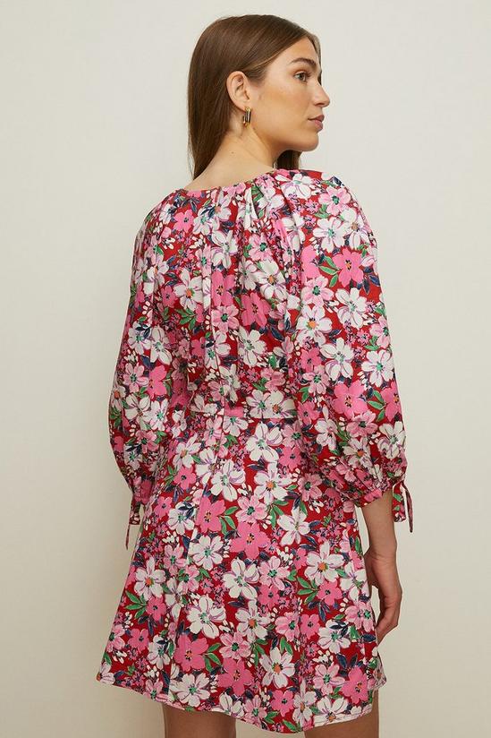 Oasis Petite Artbox Floral Tie Cuff Printed Dress 3