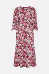 Oasis Artbox Floral Tie Cuff Printed Midi Dress thumbnail 4