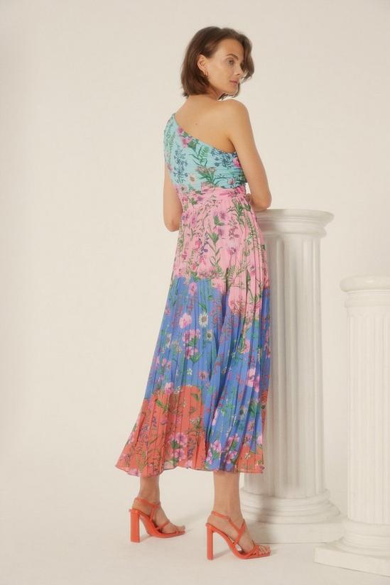 Oasis Floral Pleated One Shoulder Dress 3