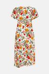 Oasis Watercolour Floral Puff Sleeve Midi Dress thumbnail 4