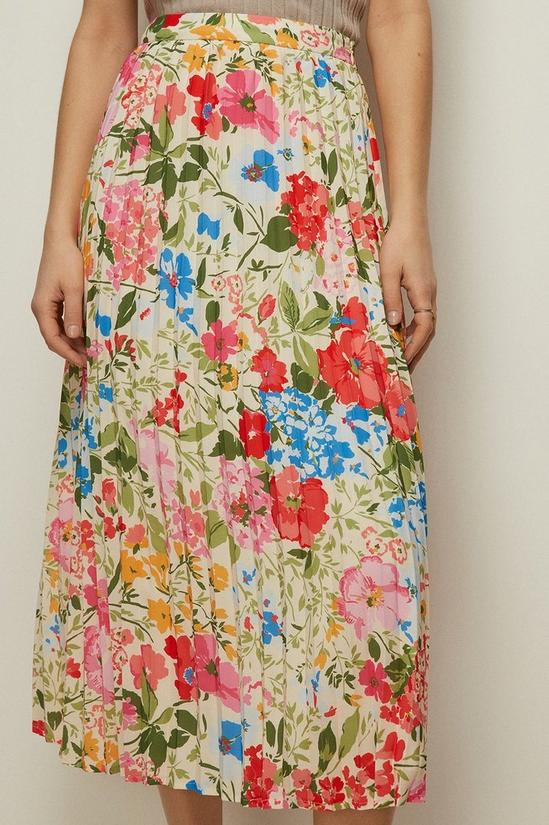 Oasis Floral Pleated Midi Skirt 2