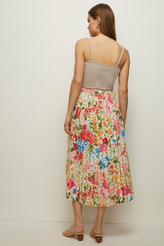 Oasis Petite Floral Pleated Midi Skirt 3