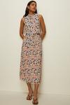 Oasis Bright Floral Sleeveless Pussybow Pleat Dress thumbnail 2