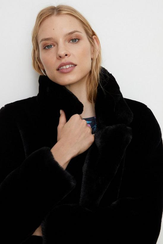 Oasis Petite Faux Fur Collared Long Coat 2