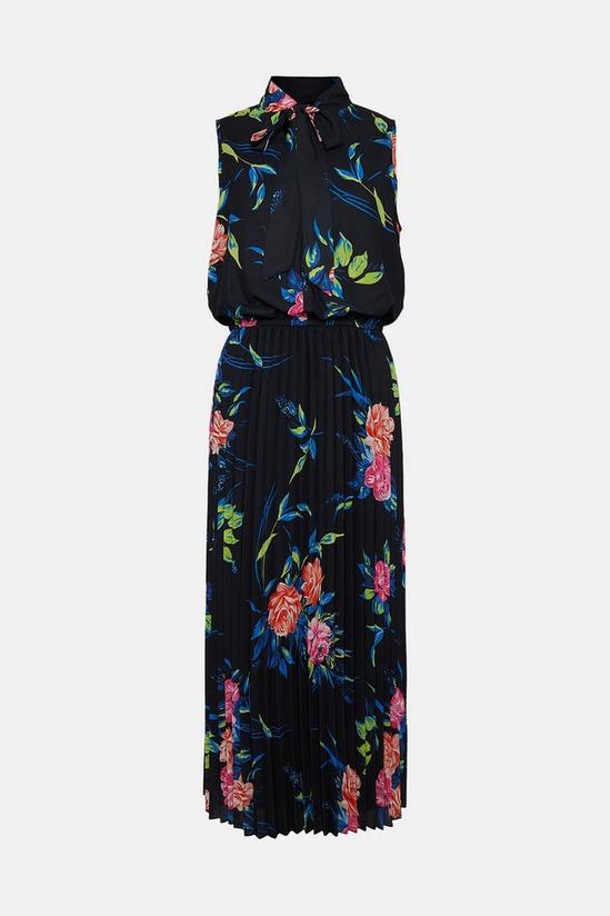 Oasis Brushstroke Floral Sleeveless Pussybow Dress 4