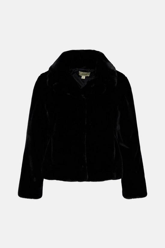 Oasis Plus Size Faux Fur Collared Short Coat 4
