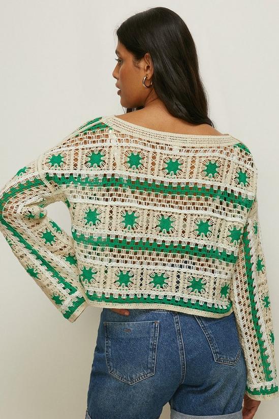 Oasis Crochet Look Floral Embroidered Knitted Top 3