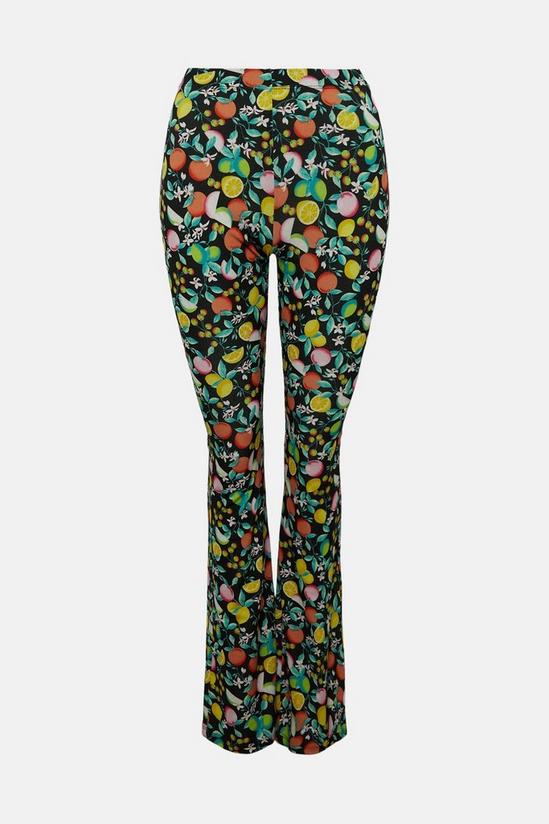 Oasis Slinky Jersey Fruit Print Flare Trouser 4