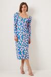 Oasis Petite Printed Floral Puff Sleeve Midi Dress thumbnail 2