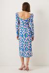 Oasis Printed Floral Puff Sleeve Midi Dress thumbnail 3
