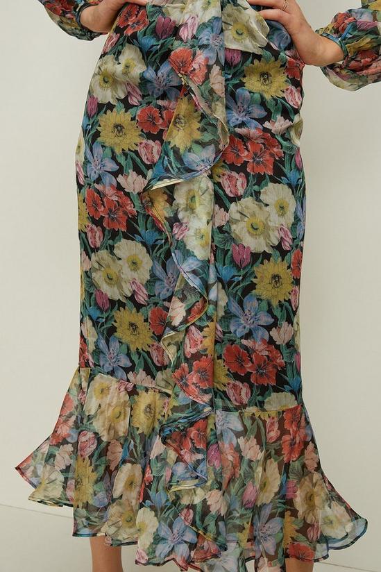 Oasis Floral Plunge V Neck Midi Dress 2