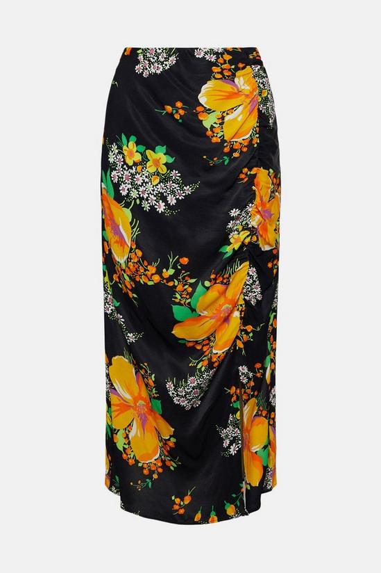Oasis Petite Bright Bloom Ruched Front Skirt 4