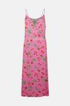 Oasis Rose Printed Tie Strap Wrap Midi Dress thumbnail 4