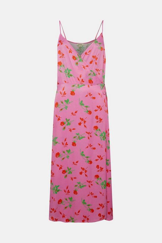 Oasis Rose Printed Tie Strap Wrap Midi Dress 4