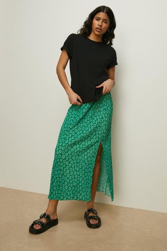 Oasis Petite Floral Print Plisse Midi Skirt 1