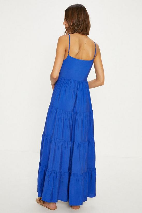 Oasis Button Front Textured Tiered Maxi Dress 3