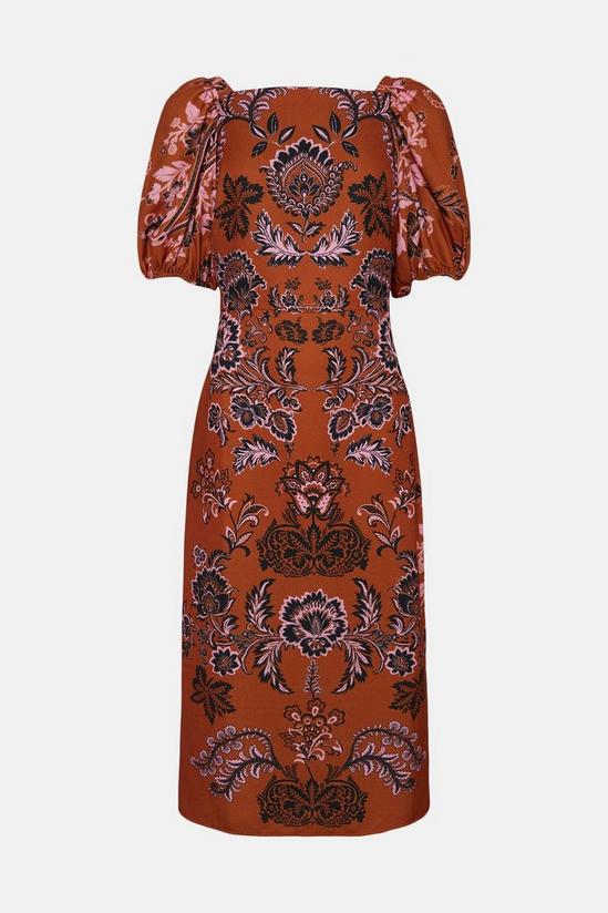 Oasis Placement Tribal Printed Square Neck Dress 4