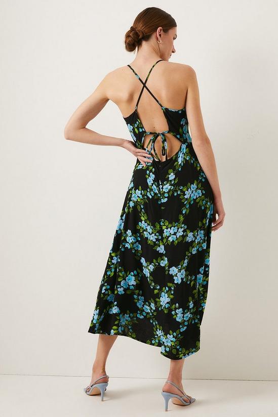 Oasis Floral Check Strappy Midi Dress 3