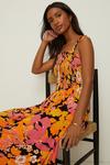 Oasis Retro Floral Shirred Maxi Dress thumbnail 2