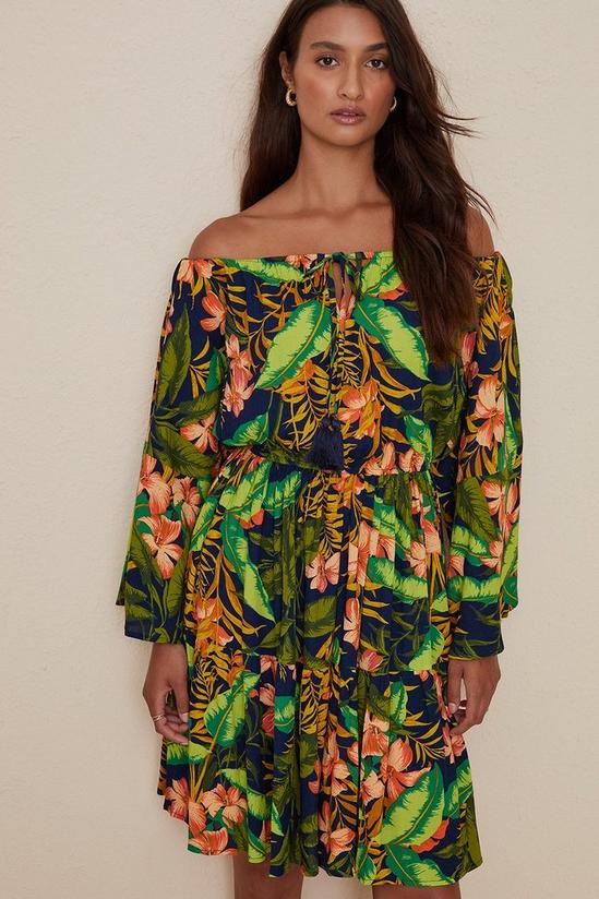 Oasis Tropical Floral Bardot Dress 2