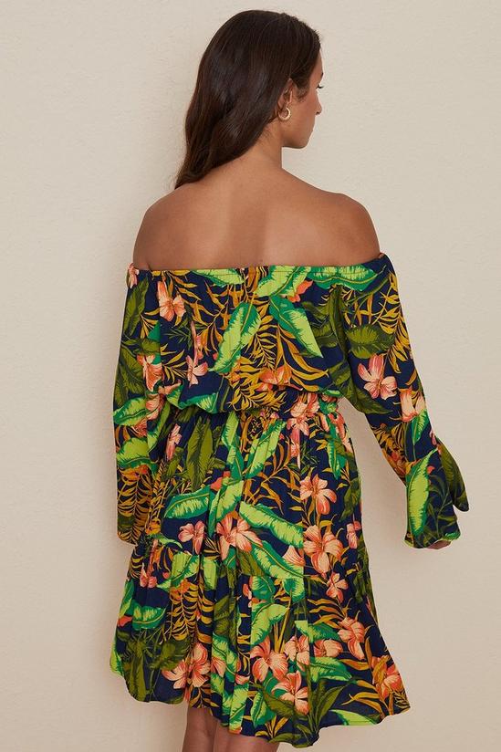 Oasis Tropical Floral Bardot Dress 3