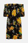 Oasis Short Sleeve Floral Bardot Mini Dress thumbnail 4