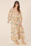Oasis Sequin Floral V Neck Midi Dress thumbnail 1