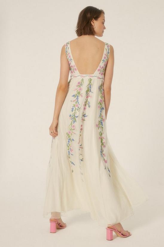 Oasis Floral Embroidered Plunge Maxi Dress 3