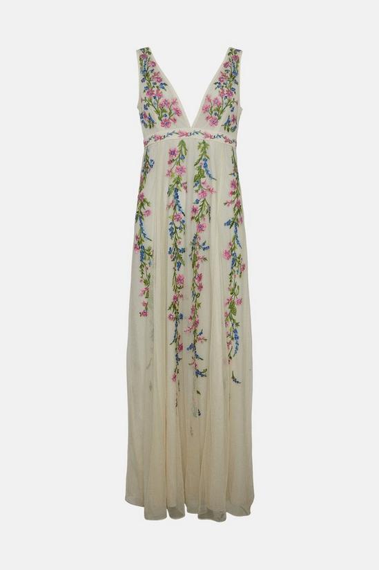 Oasis Floral Embroidered Plunge Maxi Dress 4