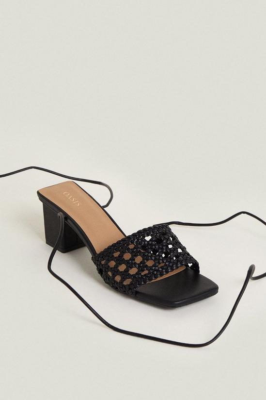 Oasis Crochet Laceup Block Heel Sandals 4