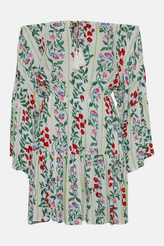 Oasis Stripe Floral Bardot Dress 4
