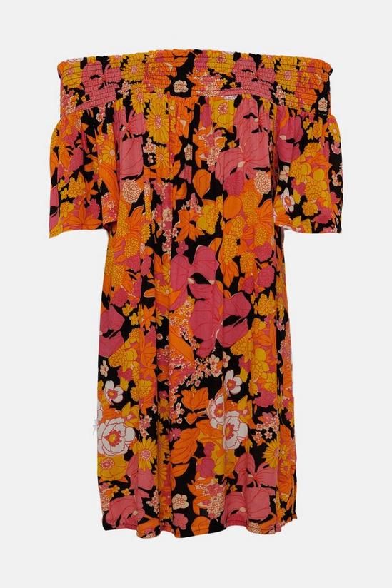 Oasis Retro Floral Bardot Dress 4