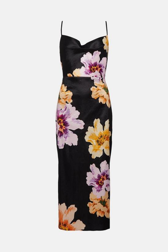 Oasis Oversized Floral Cowl Strappy Midi Dress 4