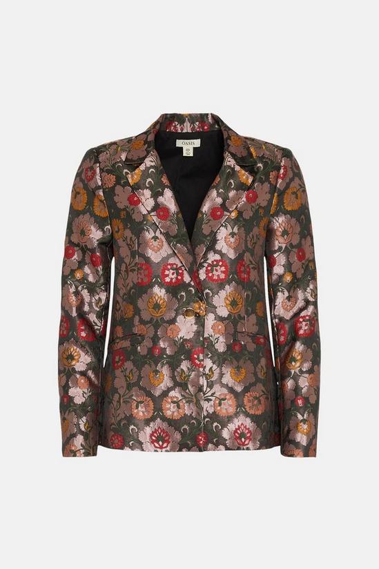 Oasis Floral Jacquard Single Breasted Blazer 4