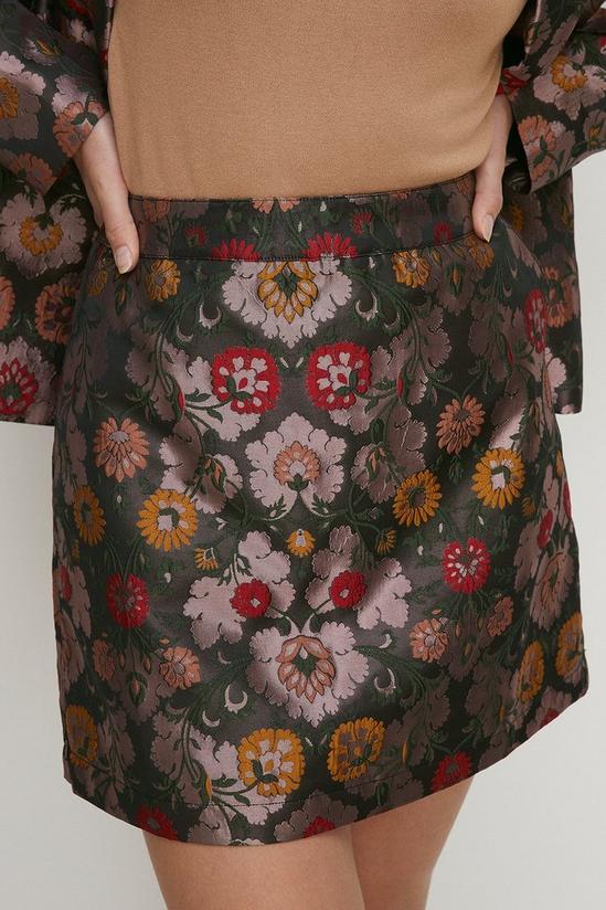 Oasis Mauve Floral Jacquard Mini Skirt 2