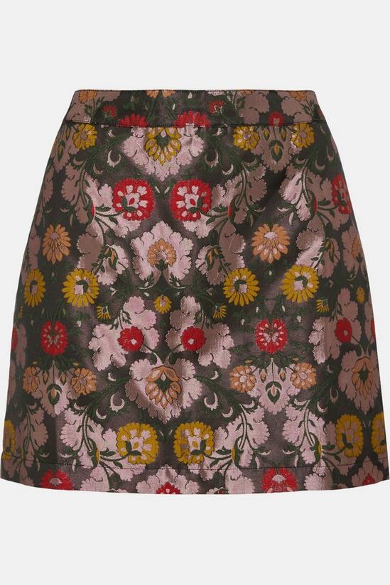 Oasis Mauve Floral Jacquard Mini Skirt 4