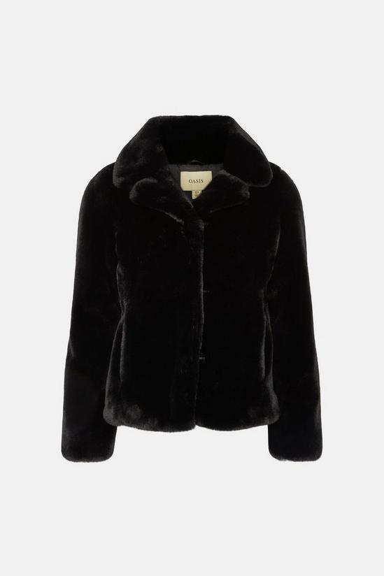 Oasis Petite Faux Fur Collared Short Coat 4