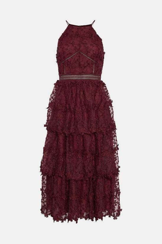 Oasis Lace Tiered Halter Neck Midi Dress 4