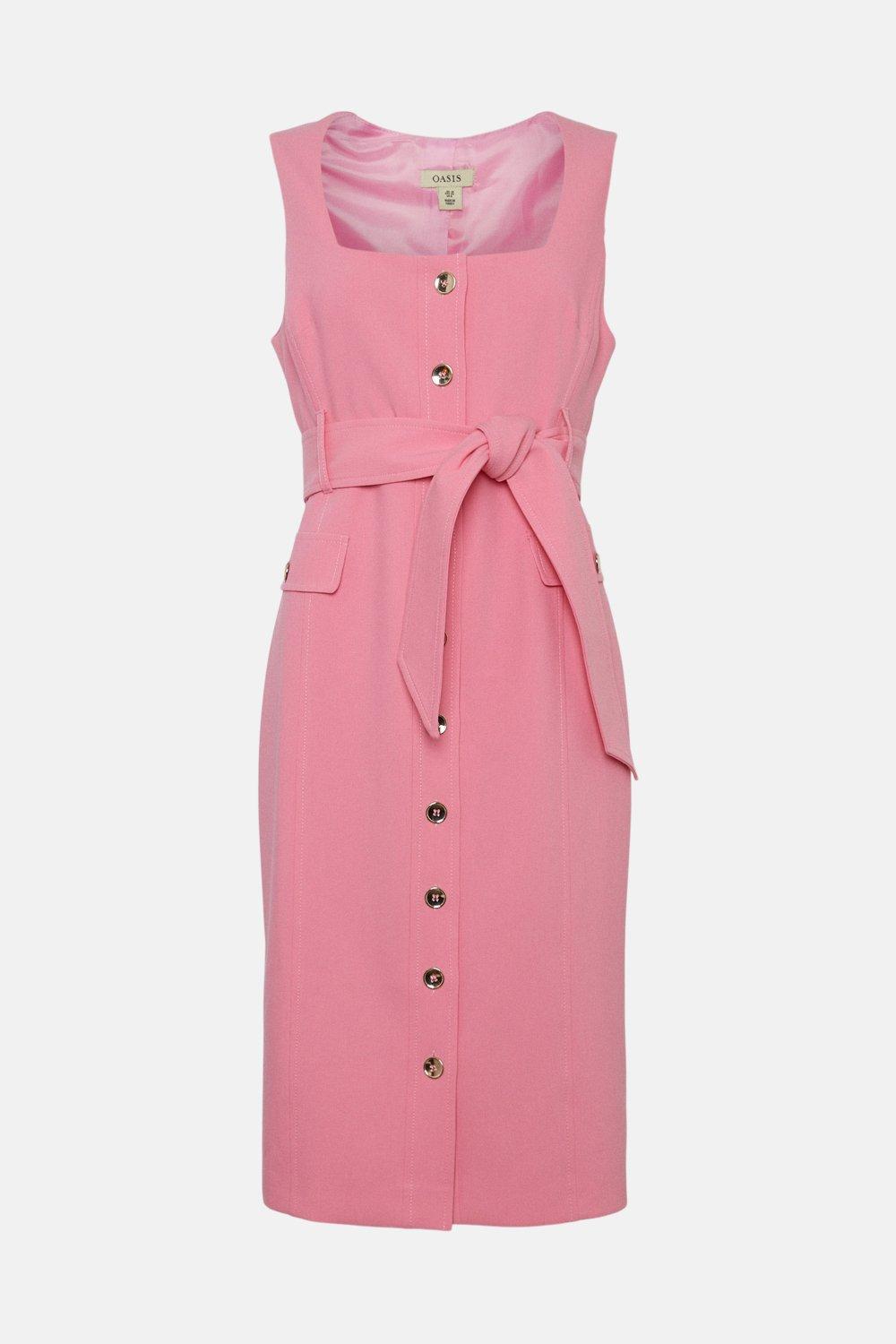 Oasis button best sale through midi dress