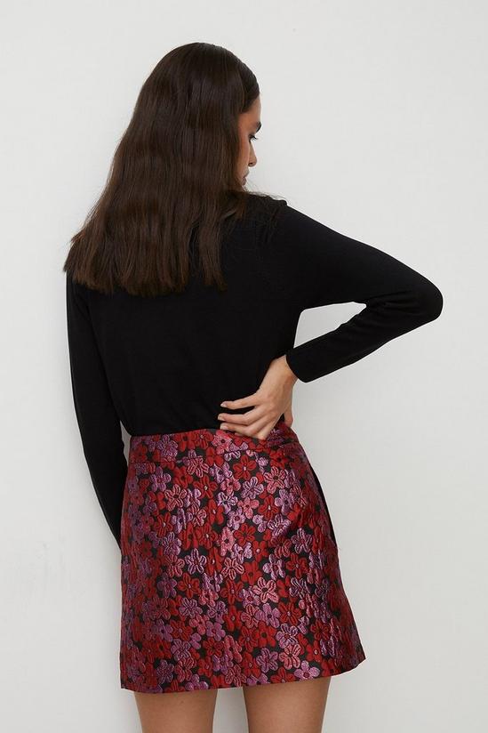 Oasis Flower Jacquard Aline Split Skirt 3