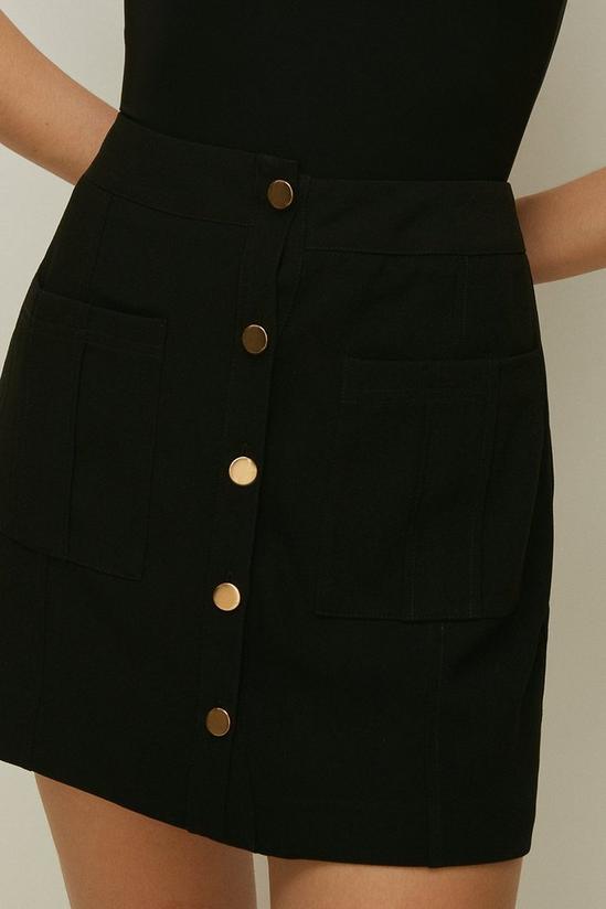 Oasis Button Through Crepe Mini Skirt 2