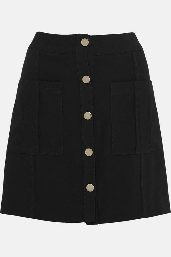 Oasis Button Through Crepe Mini Skirt 4