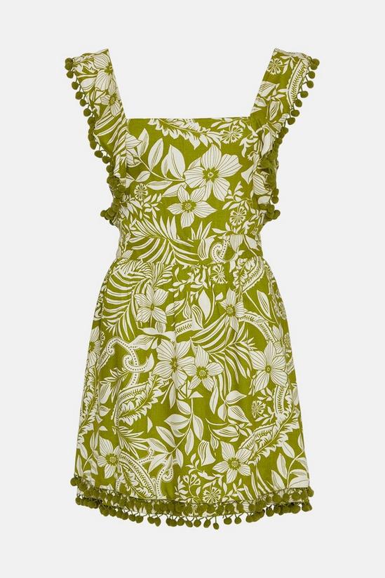 Oasis Tropical Pom Pom Strappy Mini Dress 4
