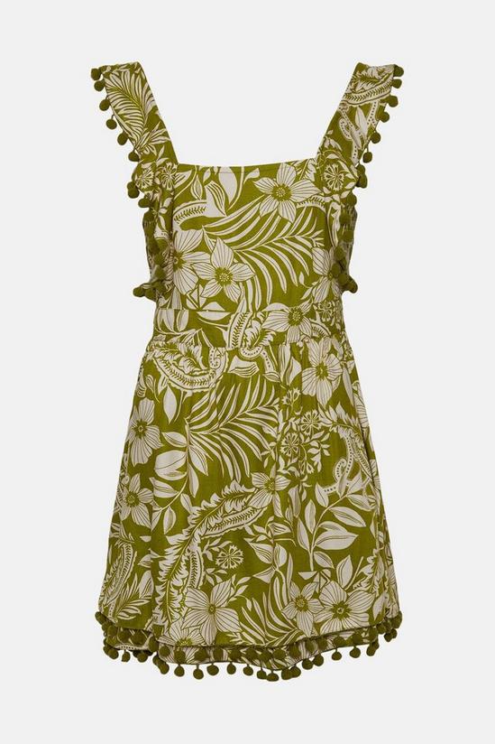 Oasis Petite Tropical Pom Pom Strappy Mini Dress 4