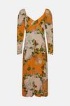 Oasis RHS Rose Patched Print Puff Sleeve Midi Dress thumbnail 4