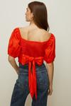 Oasis Ruched Wrap Front Puff Sleeve Top thumbnail 3
