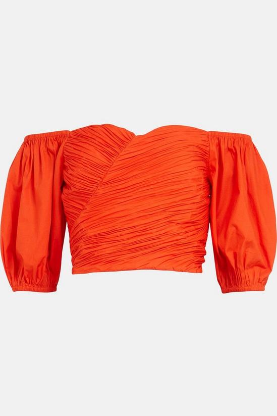 Oasis Ruched Wrap Front Puff Sleeve Top 4