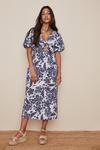 Oasis Tie Front Floral Printed Midi Dress thumbnail 2