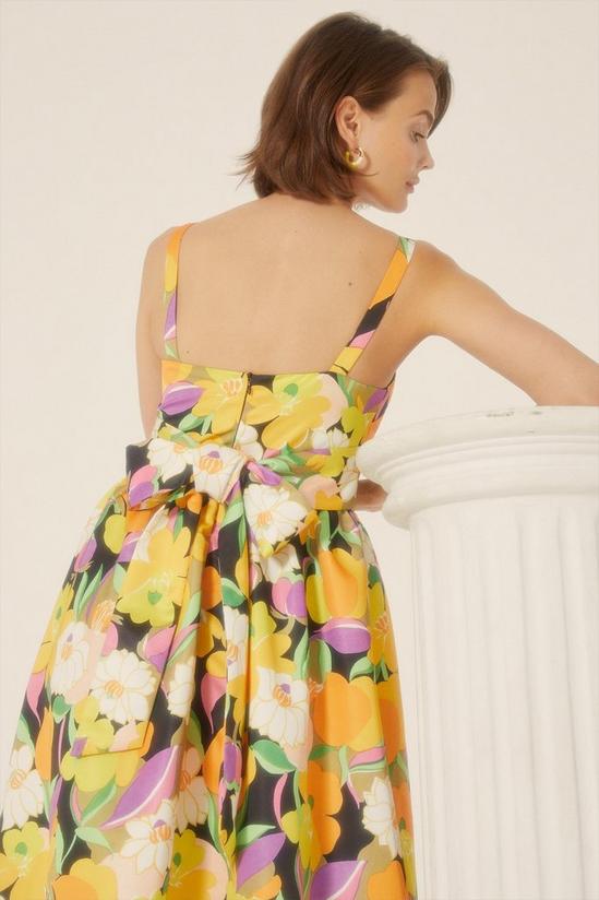 Oasis Graphic Floral Bow Back Midi Dress 2