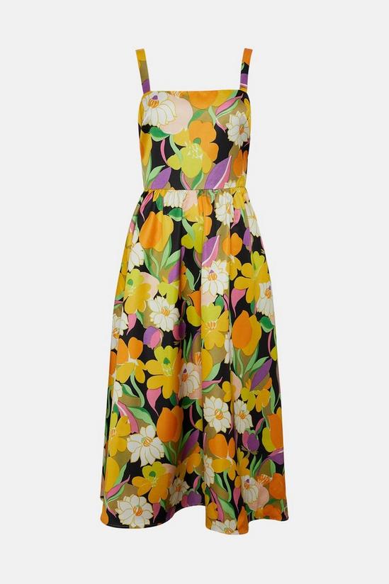 Oasis Graphic Floral Bow Back Midi Dress 4